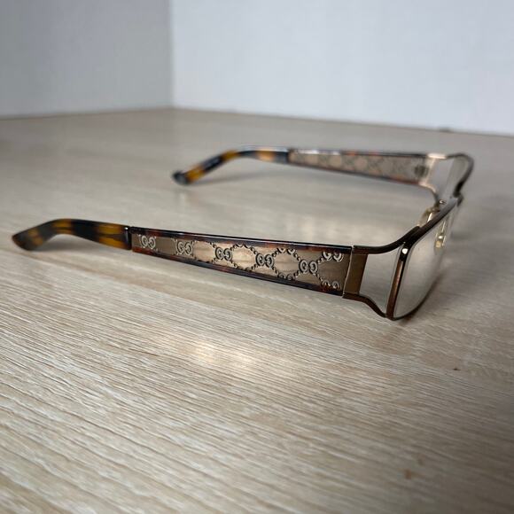 Gucci GG2809 HBC Eyeglasses Gold Brown Frames Only 56-16-130 Made in Italy - Picture 8 of 8